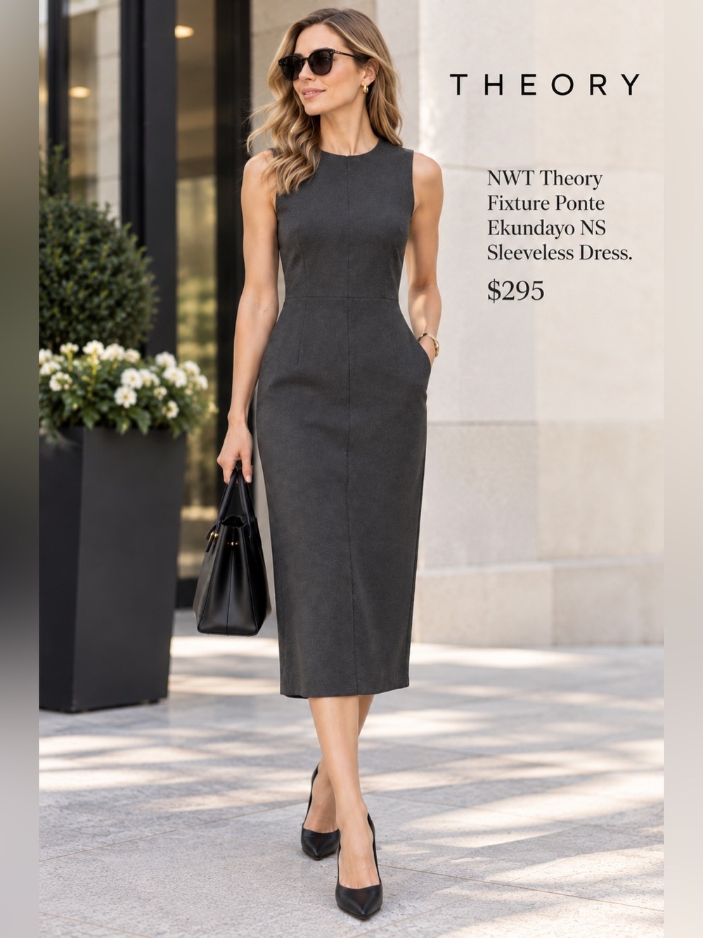 NWT Theory Fixture Ponte Ekundayo NS Sleeveless Dress. $295
